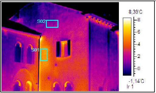 Analisi termografica su facciata edificio